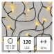 LED vánoční řetěz, 12 m, venkovní i vnitřní, teplá bílá, programy, časovač