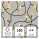 LED vánoční řetěz, 18 m, venkovní i vnitřní, teplá bílá, programy, časovač