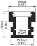 Profil pro moduly LED matná zapuštěné L: 2m hliník