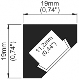 Profil pro moduly LED průhledný úhlové L: 1m MDF 45°