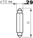 žárovka SUFIT 24V 10W SV8,5 11x41mm Narva