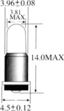 Žárovka: miniaturní SUB-MIDGET 5V 60mA Baňka: T1 průměr: 4mm L: 14mm