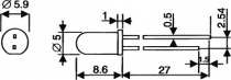 Fototranzistor čirá 20° λp max:850nm 70V THT Øčočky:5mm