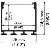 Profil pro moduly LED matná přisazené L: 1m hliník eloxované