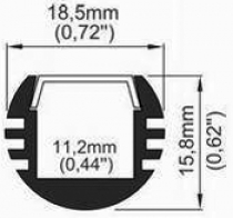Profil pro moduly LED průhledný oválná L: 2m hliník eloxované