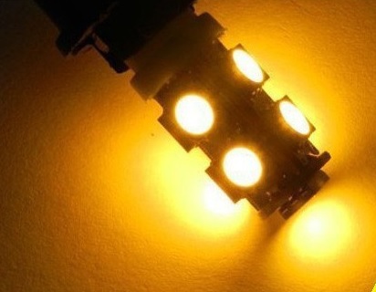 LED žárovka 12V BAX9s 9SMD oranžová