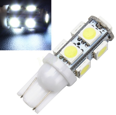 LED žárovka 12V 5W W2,1x9,5d čirá 9xLED5050