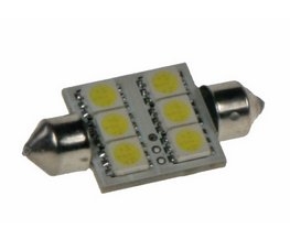 LED žárovka 24V 15W SV 11x36mm čirá 6xLED 5050