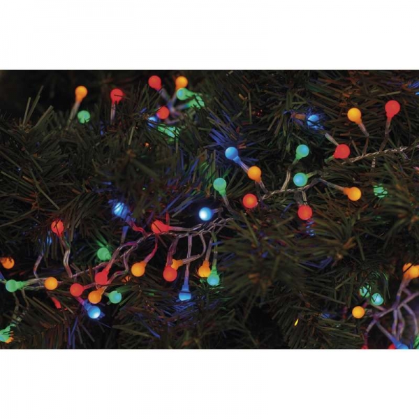 LED vánoční řetěz – ježek, 2,4m, venkovní, multicolor, čas.