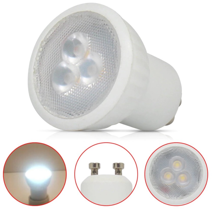 LED žárovka GU10 230V 3W 35mm studená bílá