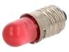 Žárovka LED červená E10 24VDC 24VAC Svít.AC: 700÷800mcd