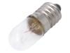 Žárovka: miniaturní E10 12VDC 50mA Baňka: válcový 0,6W průměr: 10mm