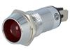 Kontrolka: LED vydutá červená 12VDC Ø14,2mm IP40 mosaz