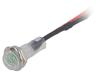 Kontrolka: LED plochá zelená 24VDC Ø5,2mm IP40 vodiče 100mm