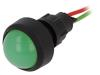 Kontrolka: LED vypouklá zelená 12÷24VDC 12÷24VAC Ø13mm IP20