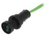 Kontrolka: LED vydutá zelená 230VAC Ø10mm IP20 vodiče 300mm