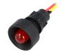 Kontrolka: LED vydutá červená 12÷24VDC 12÷24VAC Ø13mm IP20