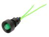 Kontrolka: LED vydutá zelená 230VAC Ø13mm IP20 vodiče 300mm