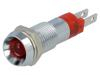 Kontrolka: LED vydutá červená 24÷28VDC Ø8,2mm IP67 kov