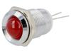 Kontrolka: LED vydutá červená Ø14mm do plošného spoje mosaz