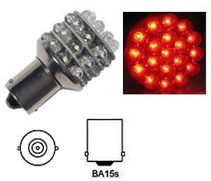 Žárovka LED-36x Ba15S 12V červená,