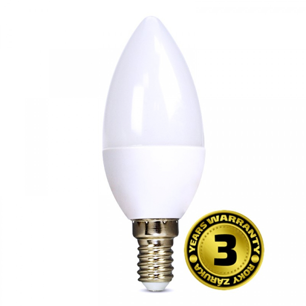  LED žárovka, svíčka, 6W, E14, 6000K, 510lm