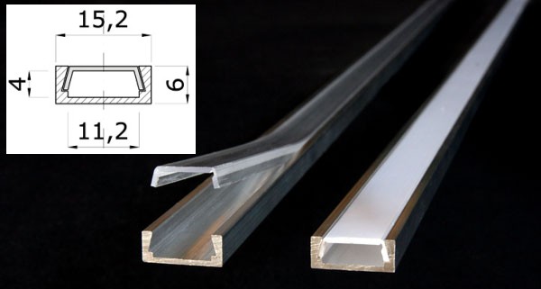 Profil MICRO-ALU pro LED pásky transparentní 2m