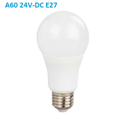 SMD LED žárovka A60 10W/24V-DC/ E27 /3000K/850Lm/230°
