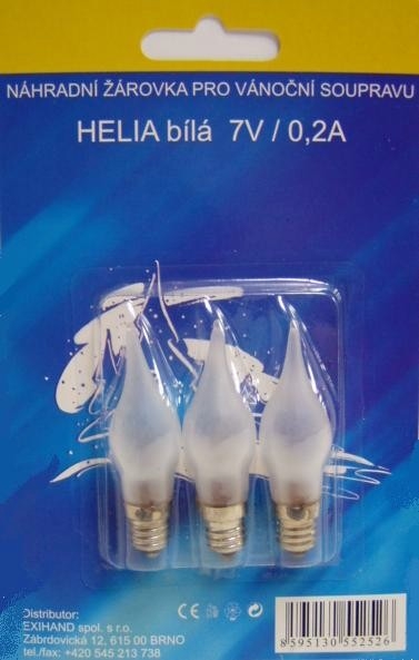 Blistr 3 žárovky Helia bílá 7V/0,2A