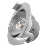 LED bodové svítidlo stříbrné, kruh 7W teplá bílá