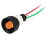 Kontrolka: LED vydutá oranžová 24VDC 24VAC Ø13mm IP40 plast
