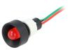 Kontrolka: LED vydutá červená 24VDC 24VAC Ø13mm IP40 plast