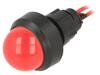 Kontrolka: LED vypouklá červená 230VDC 230VAC Ø13mm IP40