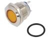 Kontrolka: LED plochá žlutá 24VDC 24VAC Ø16mm mosaz
