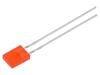 LED červená obdélníkový 7x5x2mm 16÷32mcd 120° Čelo: plochý