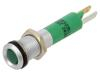 Kontrolka: LED plochá zelená 24VDC Ø8mm konektory 2,0x0,8mm