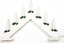 Vánoční svícen 7 obyčejných žárovek, bílý