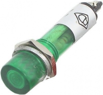 Kontrolka LED 12V , zelená do otvoru 7mm