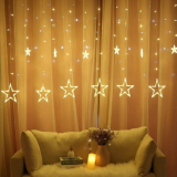 Vánoční osvětlení 138LED STAR LIGHT CURTAIN, studená bílá