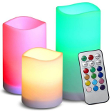 LED RGB svíčky, dálkové ovládání, 3ks