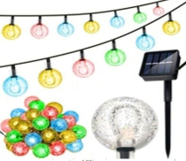 Solární dekorační řetěz girlanda 40 LED, barevné, čiré