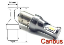 Žárovka LED Ba15S 12V /11W, bílá,CANBUS, 2xSMD3570