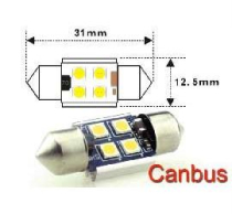 Žárovka LED SV8,5-8 sufit 31mm 12-24V/1,5W bílá, 4xSMD3030