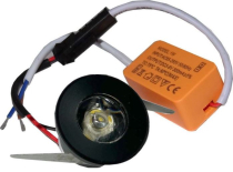 Podhledové světlo černé, LED 1W denní bílá, 230V/1W