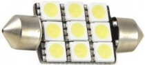 Žárovka LED SV8,5-8 sufit 36mm 12V/ 2,5W bílá, 9xSMD5050