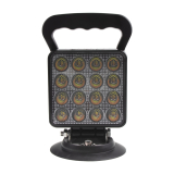 LED světlo hranaté, bílé/oranžové, 16x3W/16x1W, magnet, ECE R10