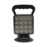 LED světlo hranaté, bílé, 16x3W, magnet, ECE R10