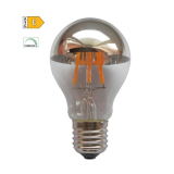 LED Filament zrcadlová žárovka A60 8W/230V/E27/2700K/900Lm/180°/DIM stříbrný vrchlík