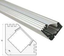 Profil pro LED pásky rohový 45° s čirým krytem 2m