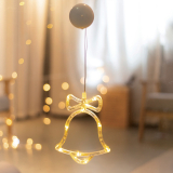 ACA DECOR LED Vánoční zvoneček do okna, teplá bílá barva, IP20, 3xAAA, přísavka
